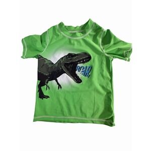 Carter's Green Dinosaur Toddler T-Rex Boys Swim Short Sleeve Shirt 7
